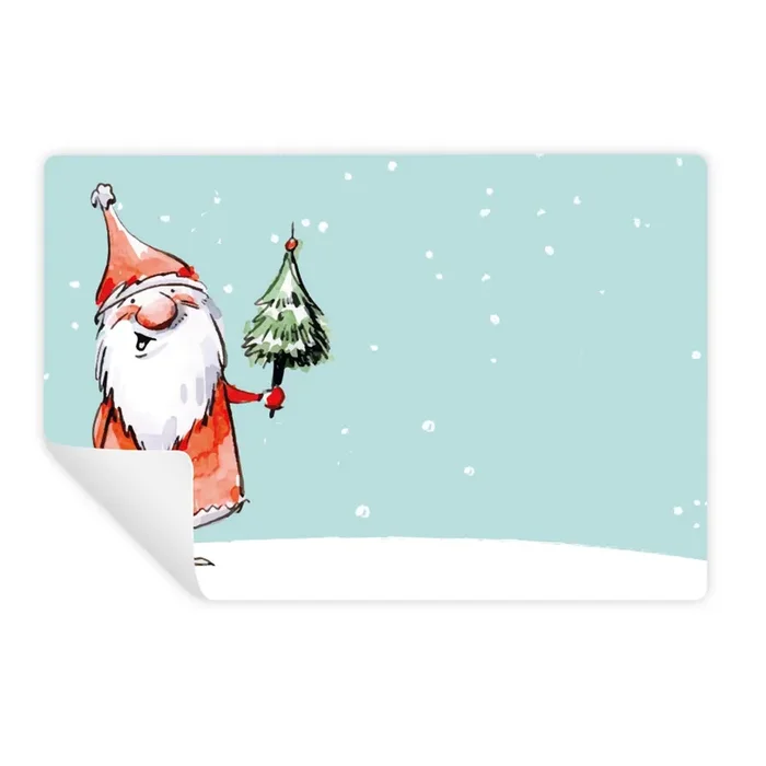 25 Weihnachtsaufkleber Nikolaus zum Beschriften 7,4 x 5,2 cm