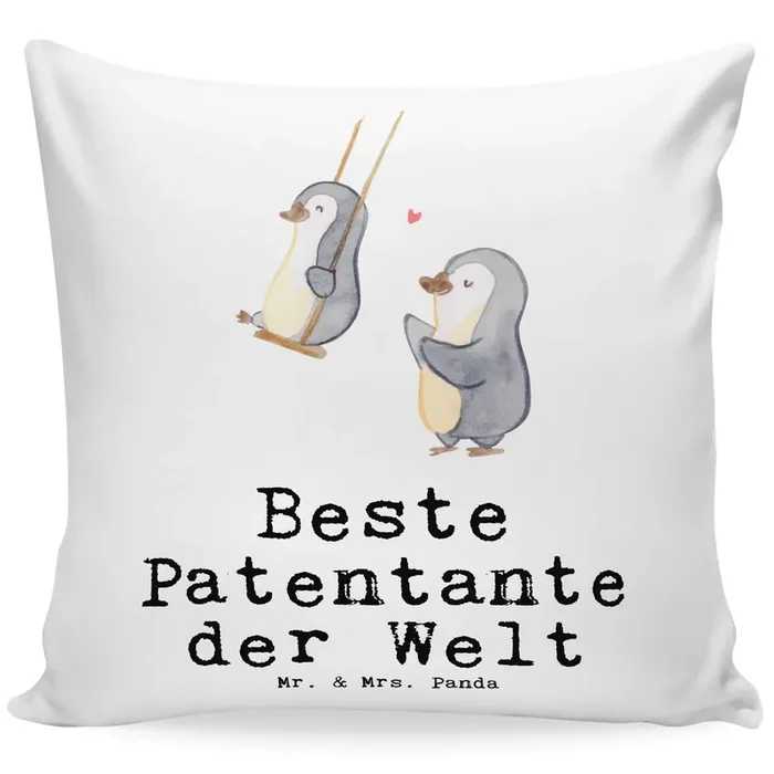 40×40 Kissen Pinguin Beste Patentante der Welt