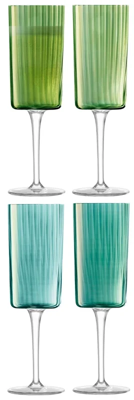 4er Set Gems Champagner Flutes 210ml Jade