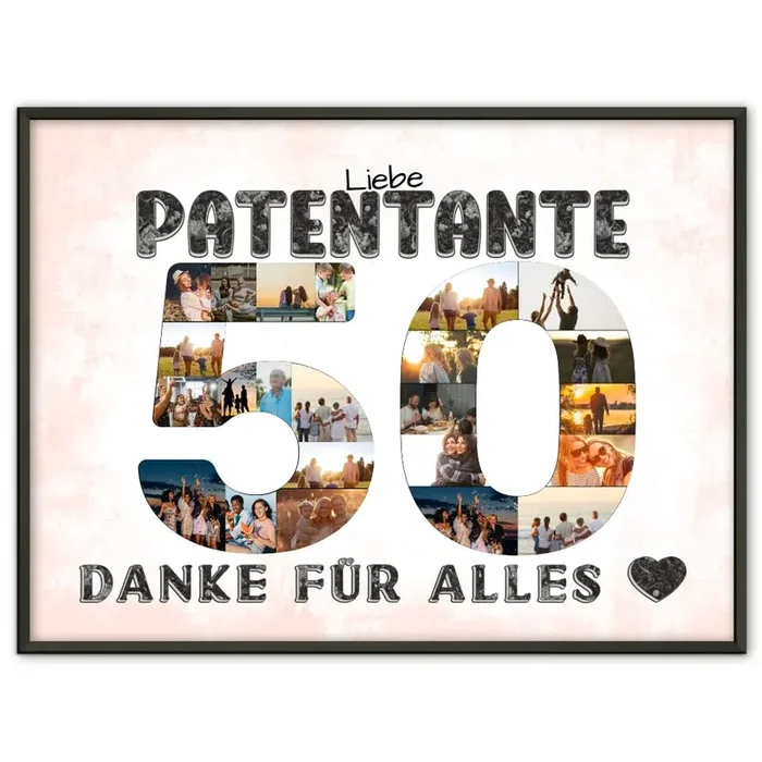 50 Geburtstag Poster personalisiert Danke für Alles für