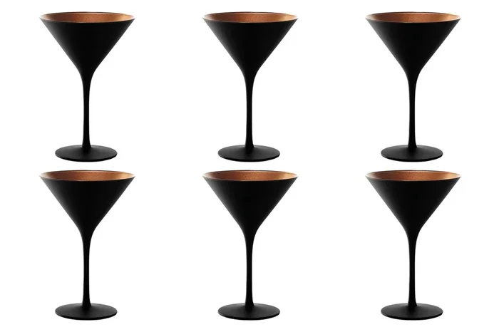 6er Set Elements Cocktailschale 240ml schwarz/bronze
