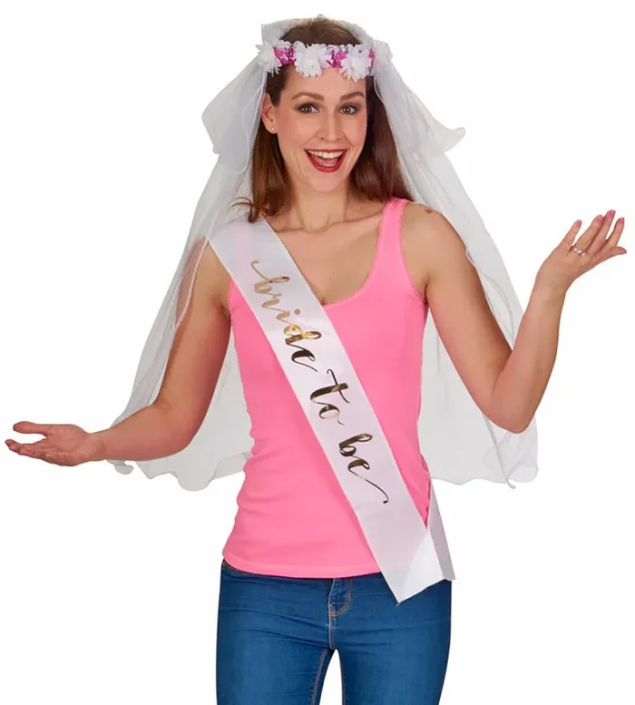 „Bride to Be “ Brautschleier und Schärpe