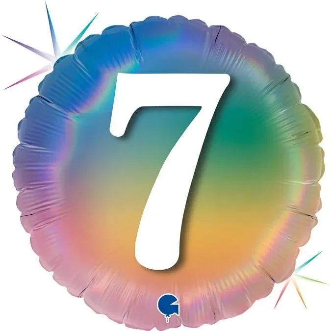 ABC18 Folienballon „Happy 7 Colourful Rainbow “ | Ø 45 cm