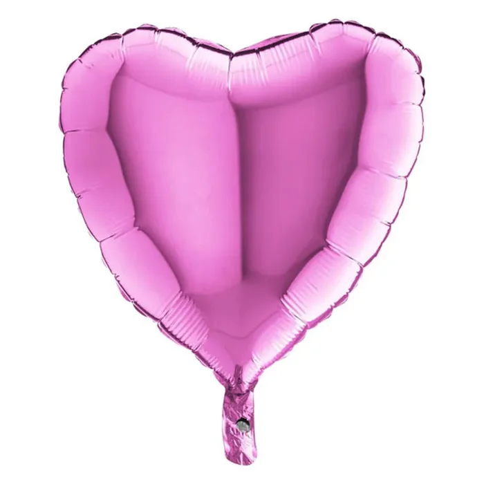 ABC18 Herz Folienballon Uni | Ø 46 cm Fuchsia