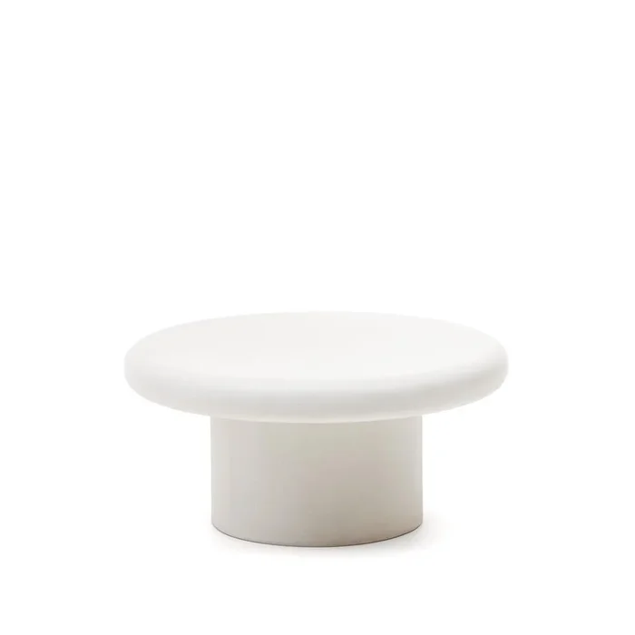 Addaia runder Couchtisch aus weissem Zement Ø 90 cm