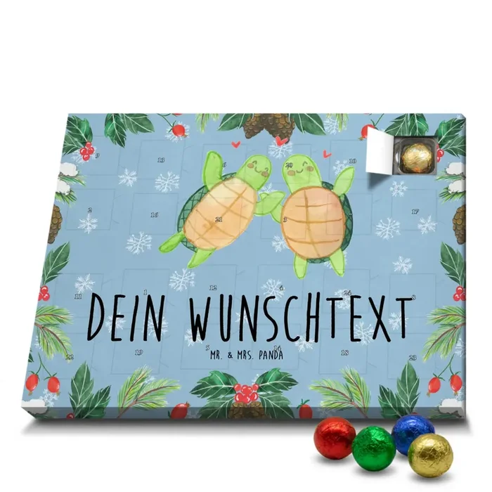 Adventskalender mit Namen Schildkröten Paar