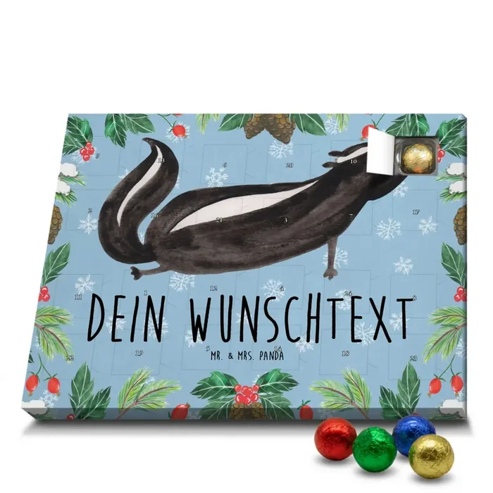 Adventskalender mit Namen Stinktier Yoga