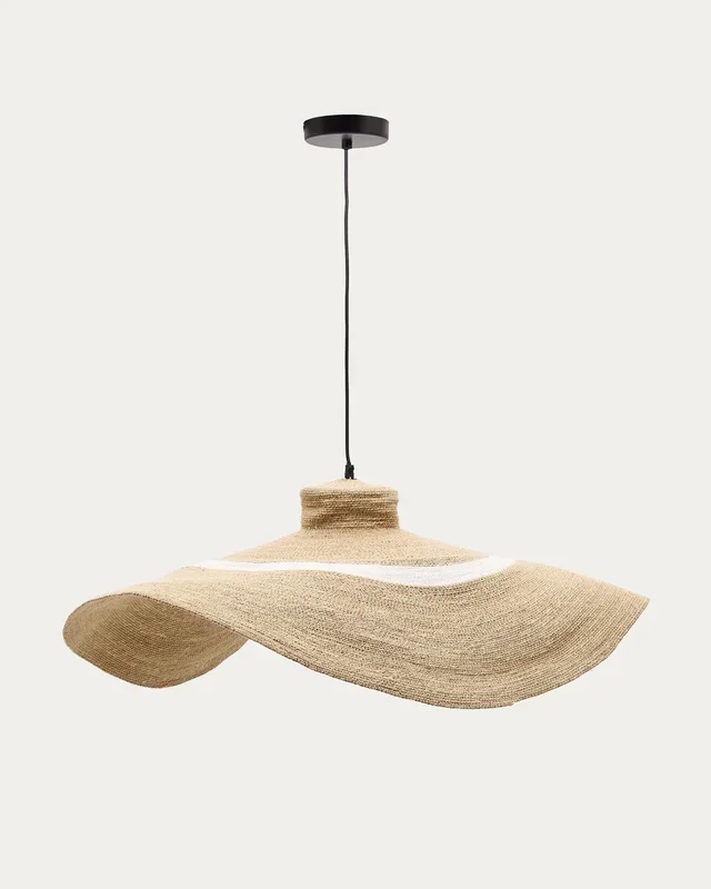 Albenya Deckenlampe aus Naturfasern und Baumwolle mit naturfarbenem und weissem Finish Ø 90