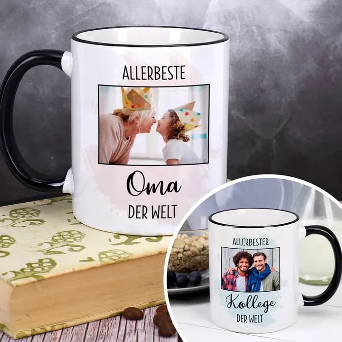Allerbeste … der Welt – Tasse mit Ihrem Foto für Frauen oder Männer