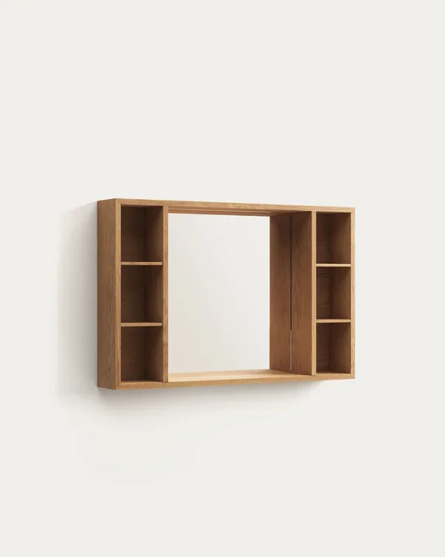Badezimmerspiegelschrank Parana aus massivem Teakholz 100 x 65 cm