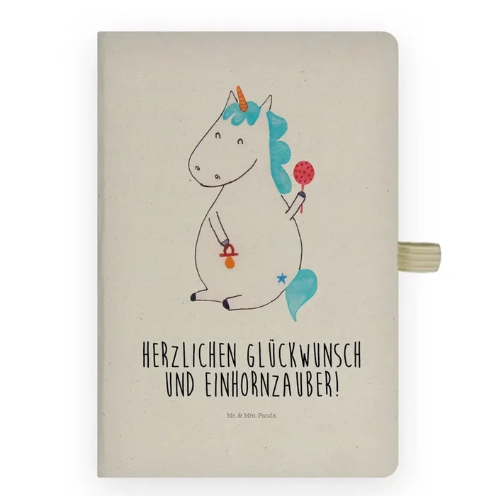 Baumwoll Notizbuch Einhorn Baby