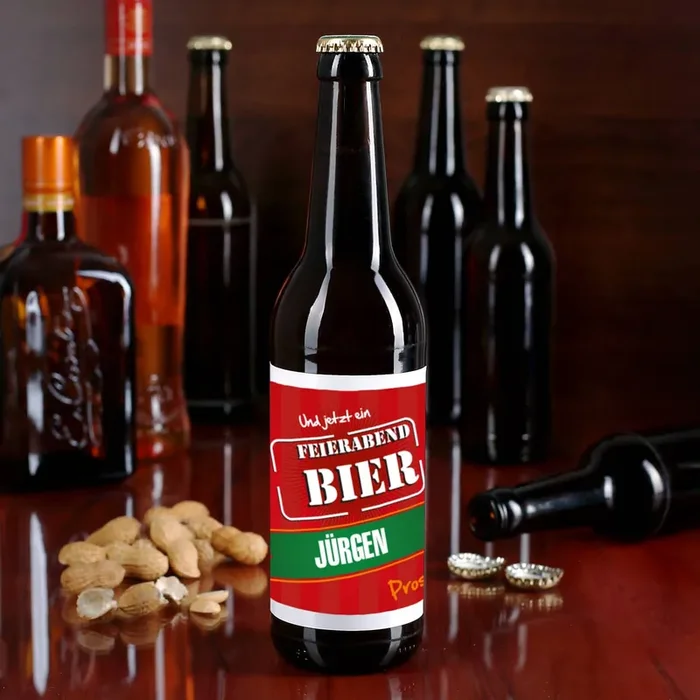 Bieraufkleber Feierabendbier mit Wunschname