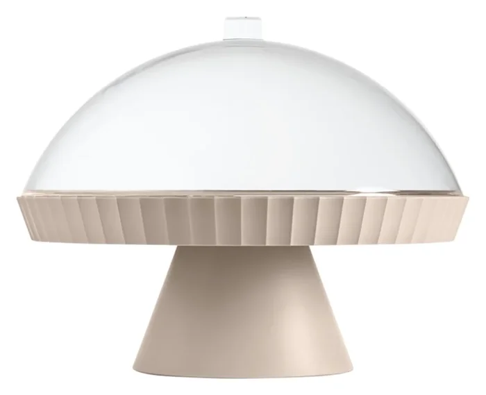 BLIM PLUS Schale auf Fuss Agora mit Haube und Kuchenheber moka grey ø 30 cm