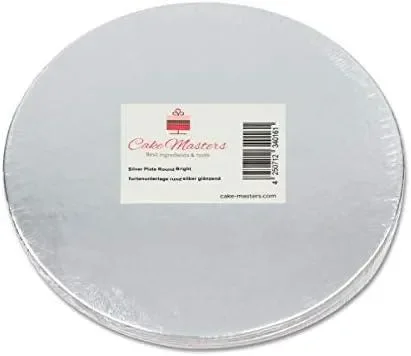 Cakeboard Rund Silber, 15cm, 10 Stück