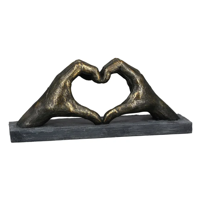 Casablanca Skulptur, Herz, „Herz aus Händen“, Händemotiv, Polyester, bronzefarben, , L. 10 cm, B. 36 cm, H. 15 cm 89343