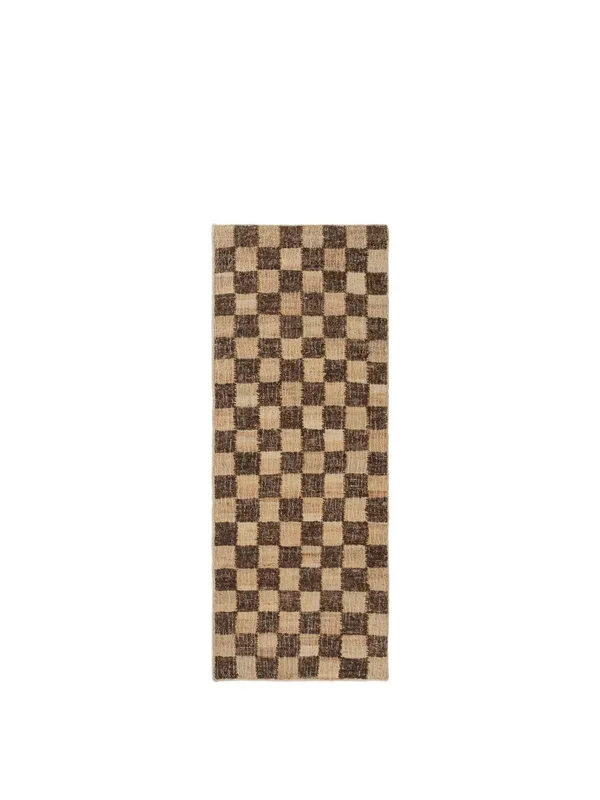 Check Wool Jute Runner 70 x 180