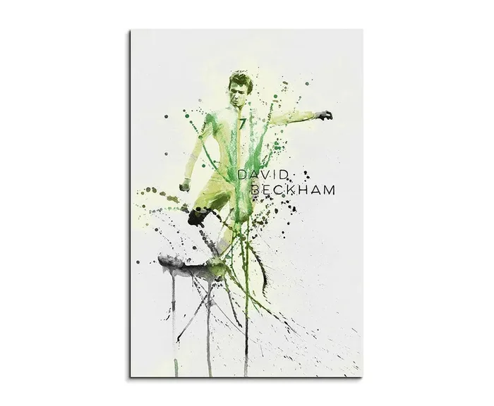 David Beckham Keilrahmenbild Kunstbild Aquarell Art Wandbild auf Leinwand fertig gerahmt Or