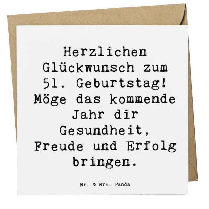 Deluxe Karte Spruch 51. Geburtstag Freude