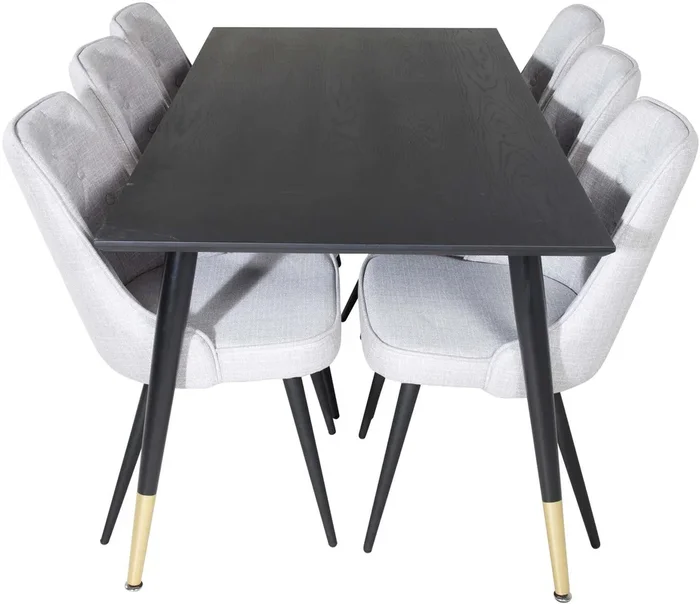 Dipp Esszimmerset + Velvet Deluxe 180cm/6St.