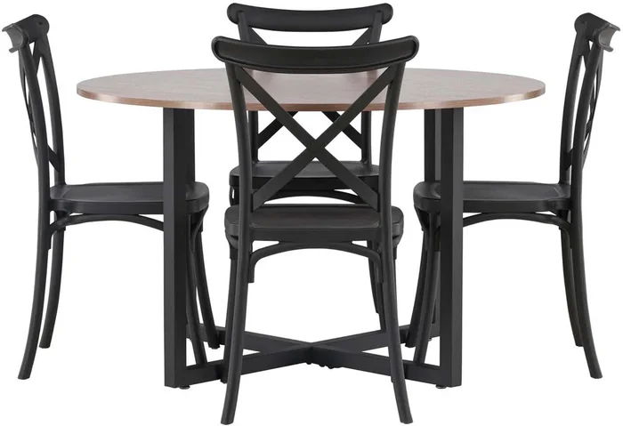 Durango Esszimmerset + Crosett ⌀120cm/4St.