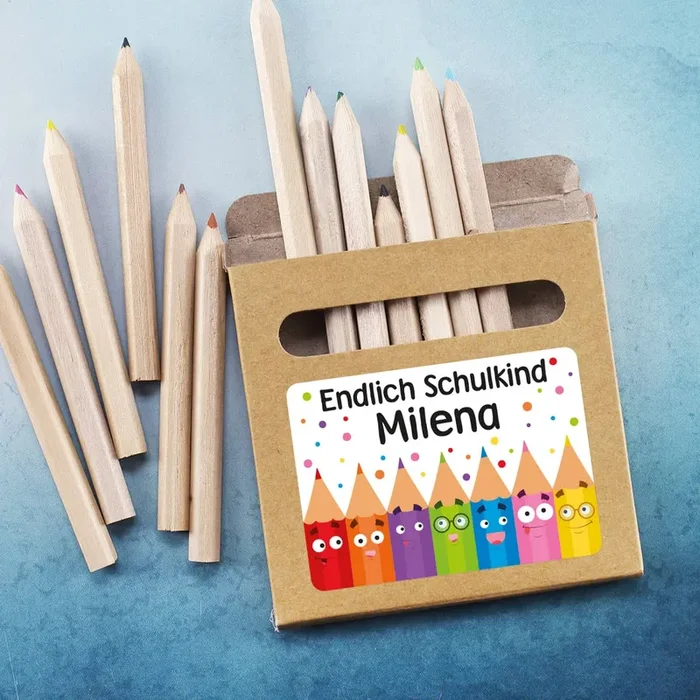 Endlich Schulkind – 12 Buntstifte in kleiner Verpackung