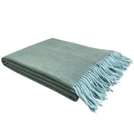 Erika Vaitkute Merinoplaid RUKLA Aqua Fischgrat 140×200