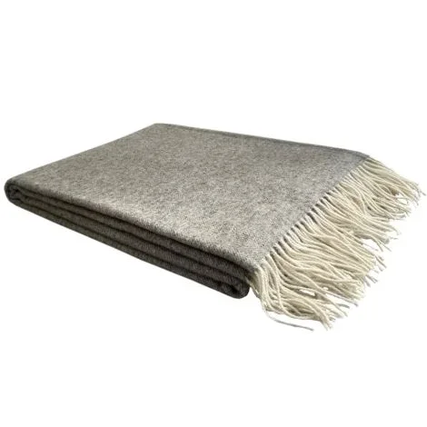 Erika Vaitkute Merinoplaid RUKLA Hellgrau Fischgrat 140×200