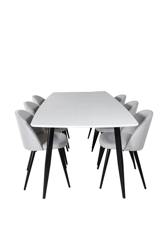 Esszimmer Set Polar mit Stuhl Velvet