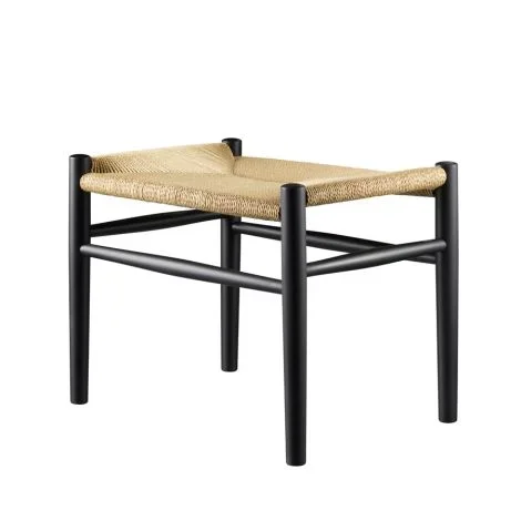FDB Møbler J83 Hocker Schwarz/Natur Nordic Swan Ecolabel