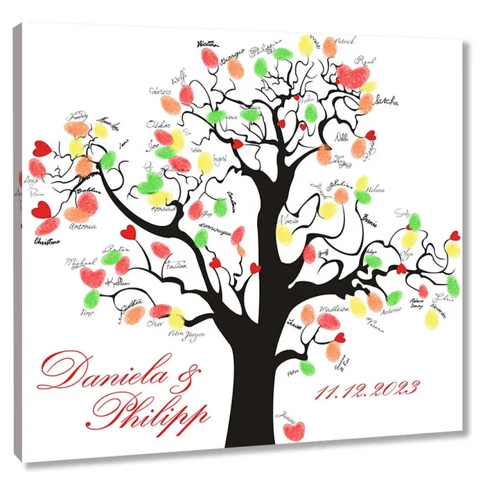 Fingerabdruckbaum – Herzchen Schwarz