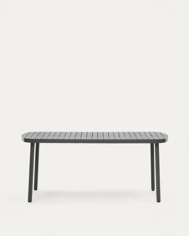 Gartentisch Joncols aus Aluminium mit Finish in Grau 180 x 90 cm