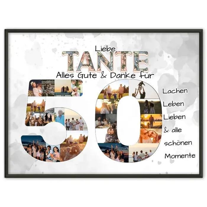 Geschenke Poster 50 Geburtstag für Tante Viele Fotos