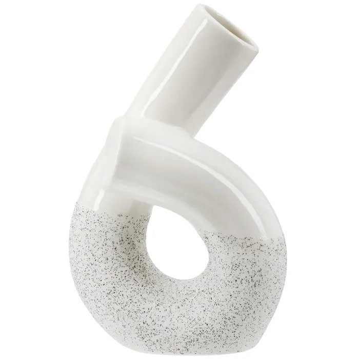 Gilde Lochvase, „Poppy“, Keramik, weiß, , L. 16 cm, B. 11 cm, H. 23,5 cm 52926