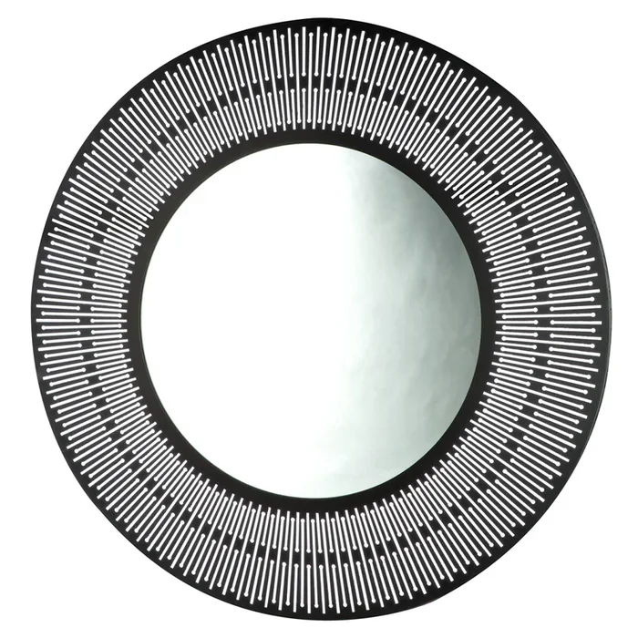 Gilde Spiegel, rund, „Como“, Spiegelglas, schwarz, VE 1, L. 2 cm, D. 76 cm 74175