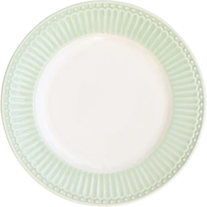 Greengate Alice Teller 17 cm Grün Pale Green Dessertteller Kuchenteller Steingut Keramik