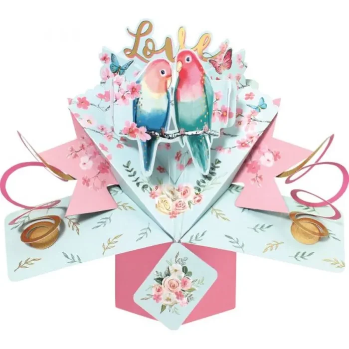 Grußkarte PopUp „Love “ Love Birds