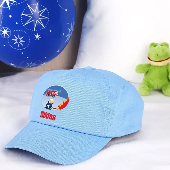 Hellblaues Feuerwehr Basecap für Kinder