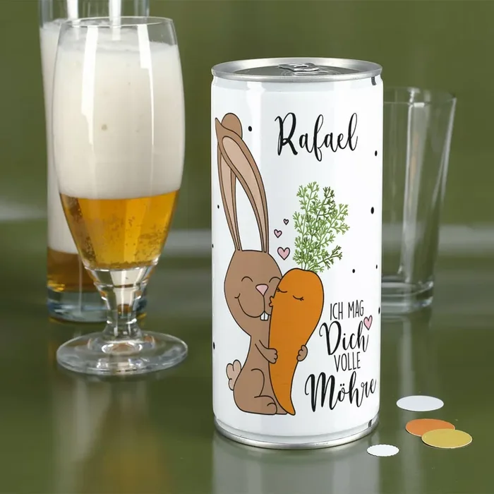 Ich mag Dich volle Möhre! – 1 Liter Bierdose mit Wunschname