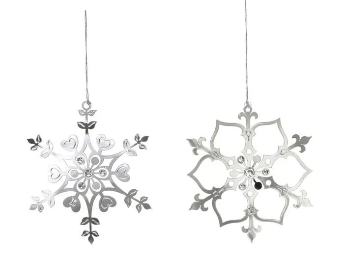 Jette Frölich Eiskristalle Silber mit Glasperlen 2er-Set Weihnachtsanhänger