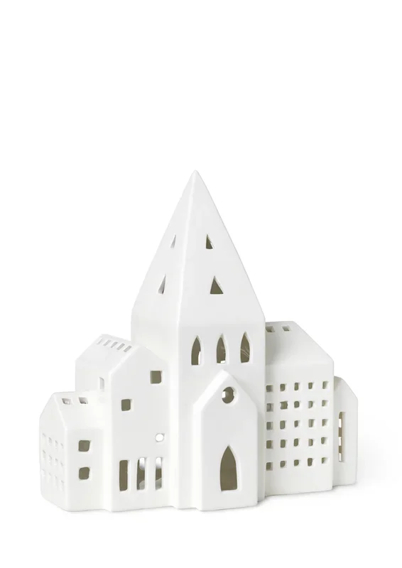 Kähler Urbania Lichthaus City Teelichthaus Weiss Keramik