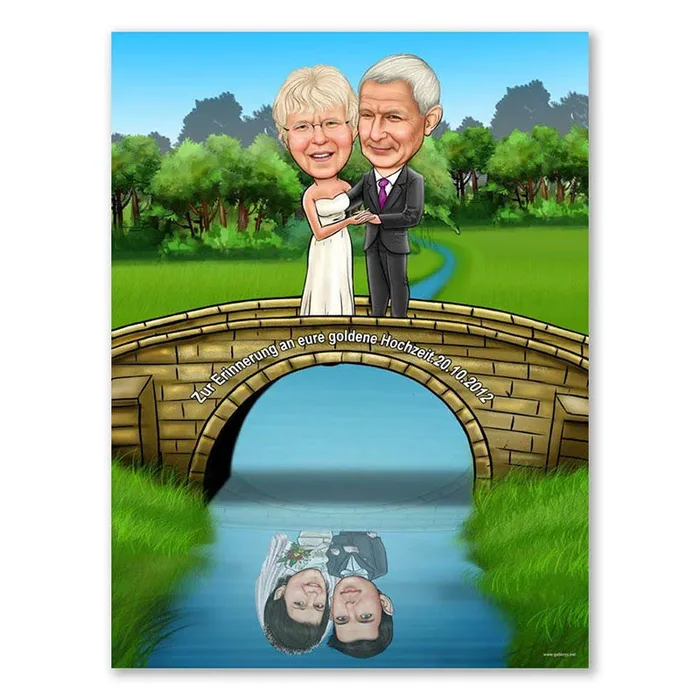 Karikatur vom Foto – Goldene Hochzeit (ca1209)