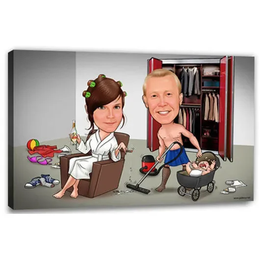 Karikatur vom Foto – Hausarbeit (ca1168)