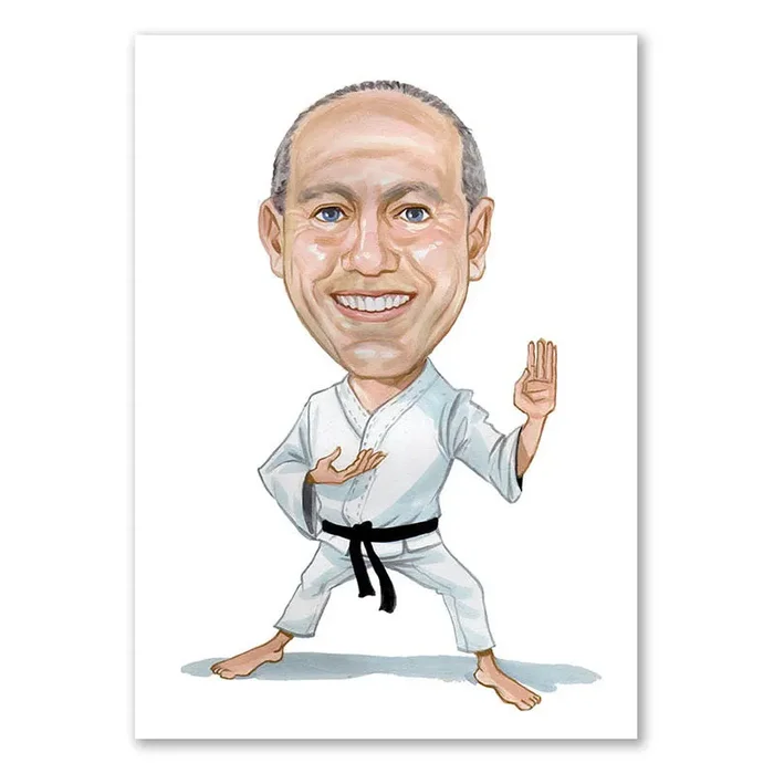Karikatur vom Foto – Karate-Sport (cdi375)