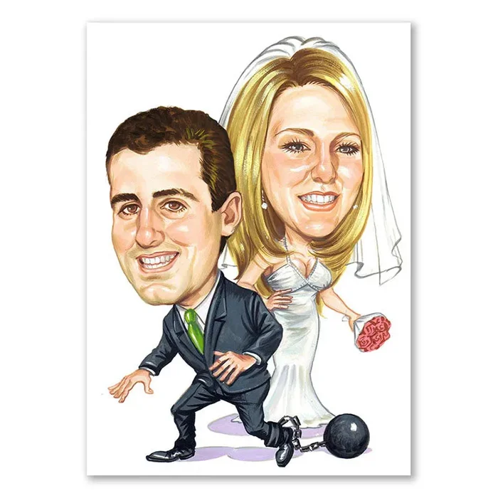 Karikatur vom Foto – Kugel am Bein (cdi363)