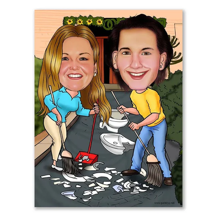 Karikatur vom Foto – Polteravend (ca466)
