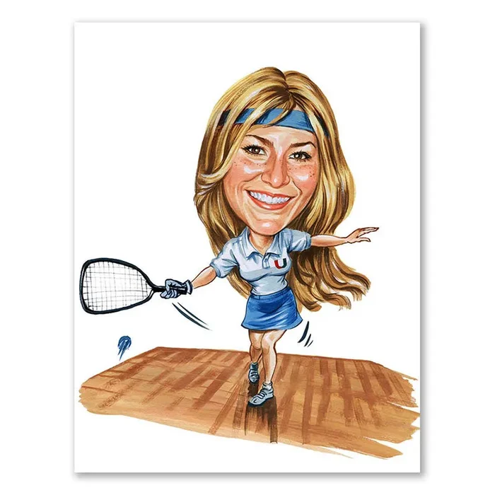Karikatur vom Foto – Tennisspielerin (cdi309)