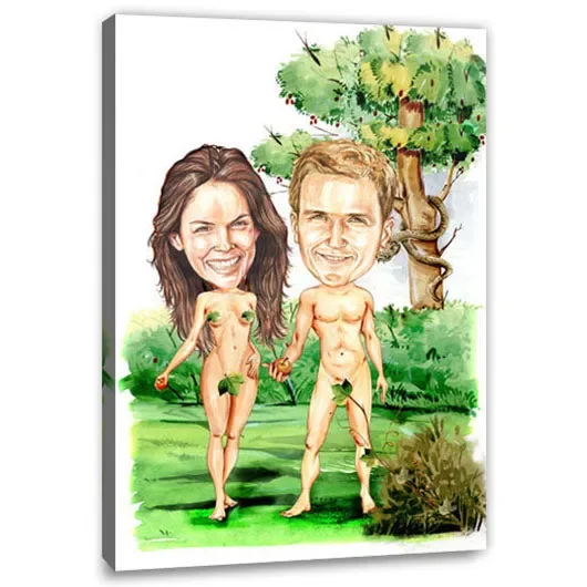 Karikatur zeichnen lassen – Adam und Eva (HD37)