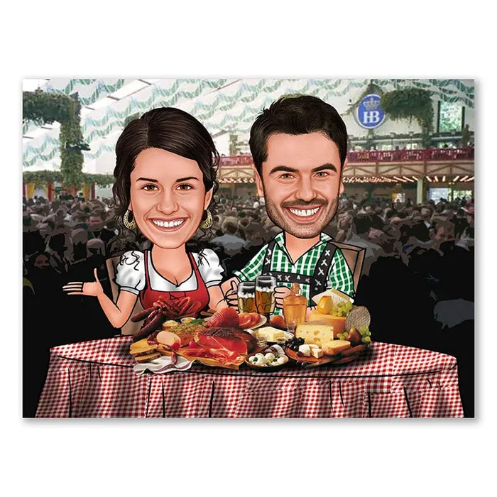 Karikatur zeichnen lassen – Bayrische Mahlzeit (ca630)
