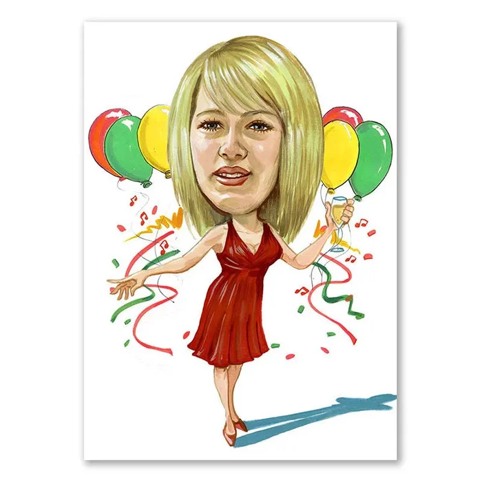 Karikatur zeichnen lassen – Party-Queen (cdi438)