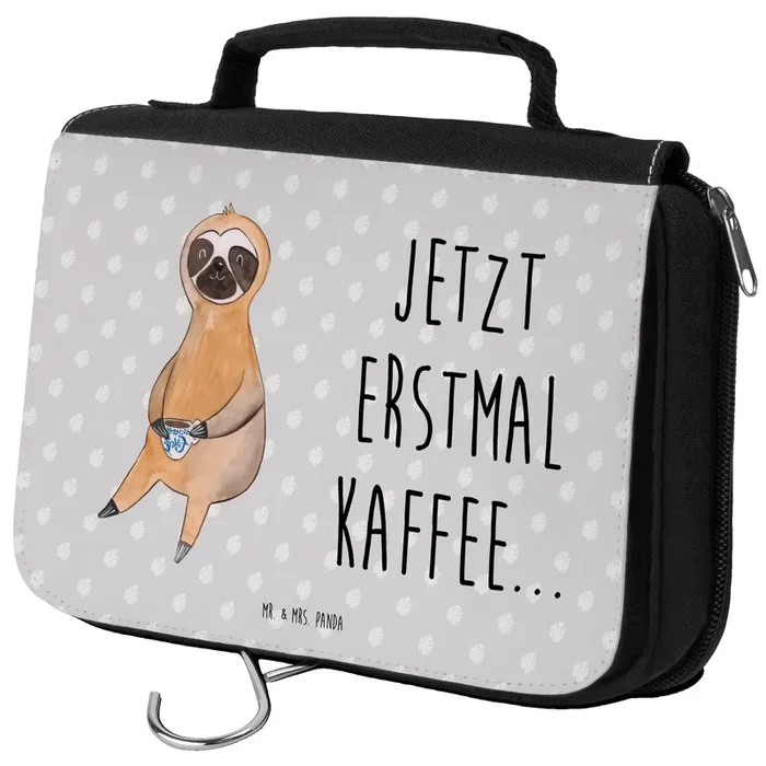 Kulturbeutel Faultier Kaffee